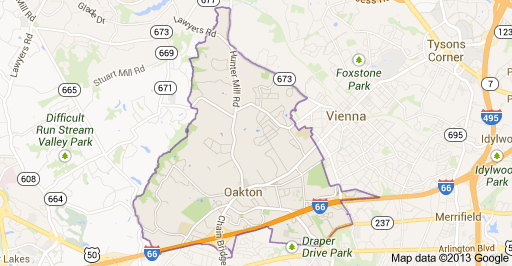 Oakton VA Map